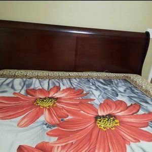 Bed with Box Frame and Mattress For Sale